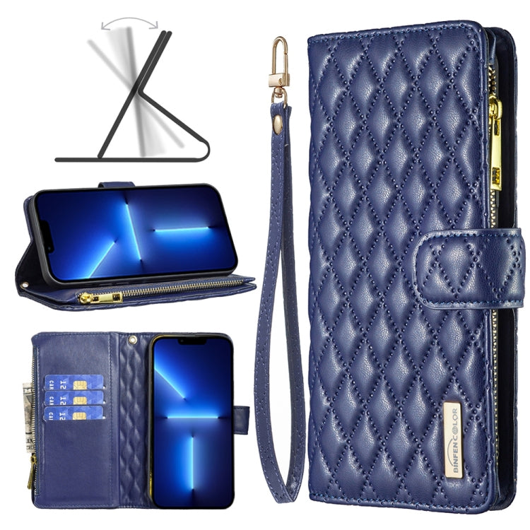 Diamond Lattice Zipper Wallet Leather Flip Phone Case, For iPhone 14, For iPhone 14 Plus, For iPhone 14 Pro, For iPhone 14 Pro Max, For iPhone 13 mini, For iPhone 13, For iPhone 13 Pro, For iPhone 13 Pro Max