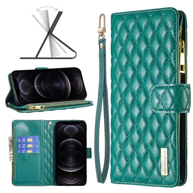 Diamond Lattice Zipper Wallet Leather Flip Phone Case, For iPhone 12 mini, For iPhone 12 / 12 Pro, For iPhone 12 Pro Max, For iPhone 11, For iPhone 11 Pro, For iPhone X / XS, For iPhone XR, For iPhone XS Max