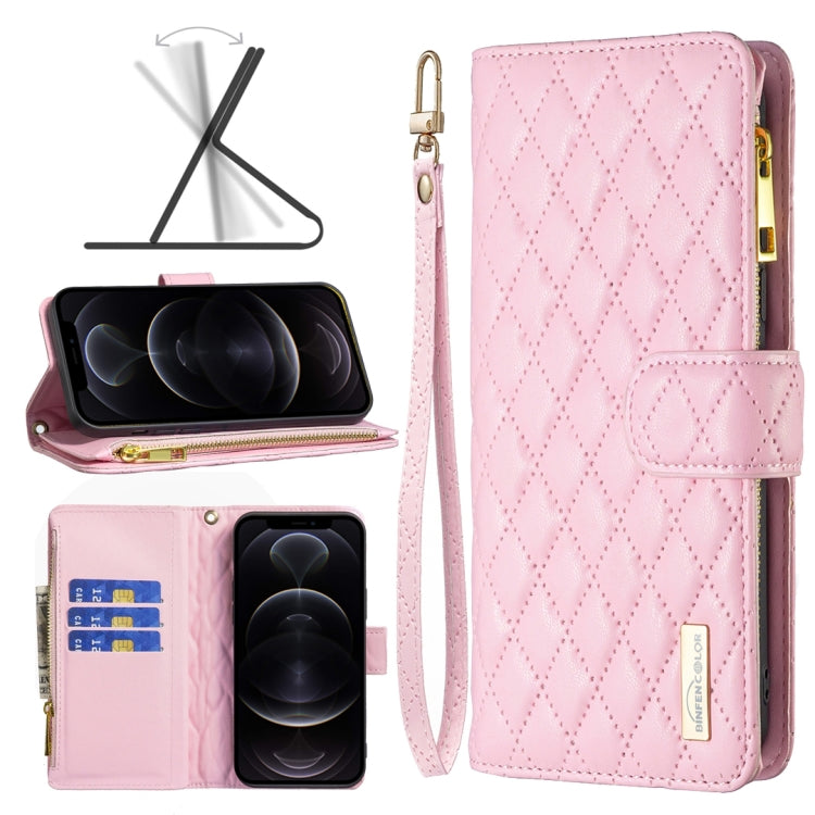 Diamond Lattice Zipper Wallet Leather Flip Phone Case, For iPhone 12 mini, For iPhone 12 / 12 Pro, For iPhone 12 Pro Max, For iPhone 11, For iPhone 11 Pro, For iPhone X / XS, For iPhone XR, For iPhone XS Max