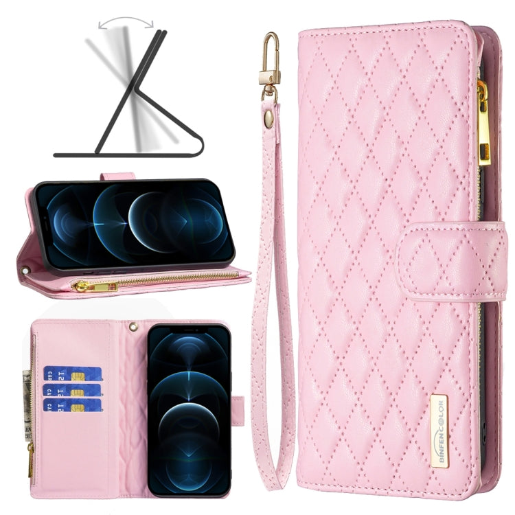 Diamond Lattice Zipper Wallet Leather Flip Phone Case, For iPhone 12 mini, For iPhone 12 / 12 Pro, For iPhone 12 Pro Max, For iPhone 11, For iPhone 11 Pro, For iPhone X / XS, For iPhone XR, For iPhone XS Max