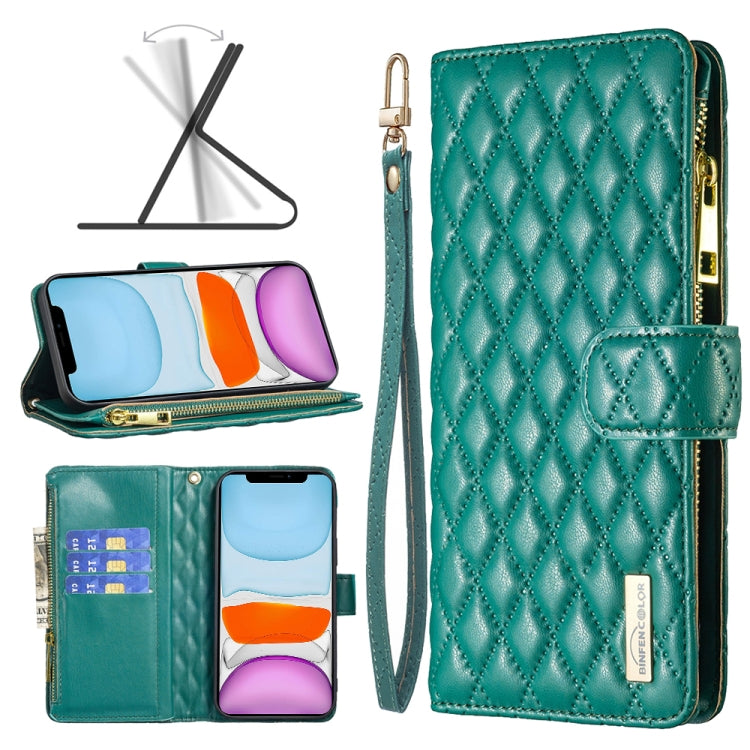 Diamond Lattice Zipper Wallet Leather Flip Phone Case, For iPhone 12 mini, For iPhone 12 / 12 Pro, For iPhone 12 Pro Max, For iPhone 11, For iPhone 11 Pro, For iPhone X / XS, For iPhone XR, For iPhone XS Max