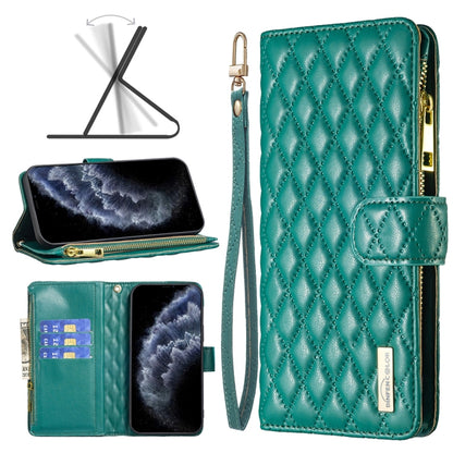 Diamond Lattice Zipper Wallet Leather Flip Phone Case, For iPhone 12 mini, For iPhone 12 / 12 Pro, For iPhone 12 Pro Max, For iPhone 11, For iPhone 11 Pro, For iPhone X / XS, For iPhone XR, For iPhone XS Max