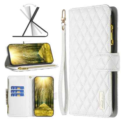 Diamond Lattice Zipper Wallet Leather Flip Phone Case, For iPhone 12 mini, For iPhone 12 / 12 Pro, For iPhone 12 Pro Max, For iPhone 11, For iPhone 11 Pro, For iPhone X / XS, For iPhone XR, For iPhone XS Max