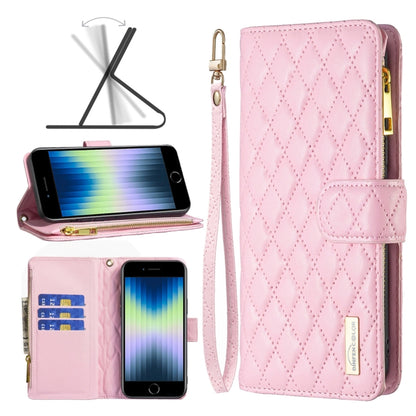 Diamond Lattice Zipper Wallet Leather Flip Phone Case, For iPhone SE 2022 / SE 2020 / 7 / 8, For iPhone 7 Plus / 8 Plus, For iPhone 11 Pro Max