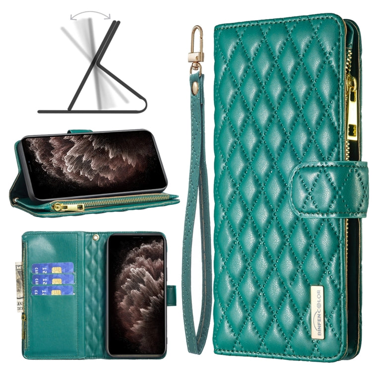 Diamond Lattice Zipper Wallet Leather Flip Phone Case, For iPhone SE 2022 / SE 2020 / 7 / 8, For iPhone 7 Plus / 8 Plus, For iPhone 11 Pro Max