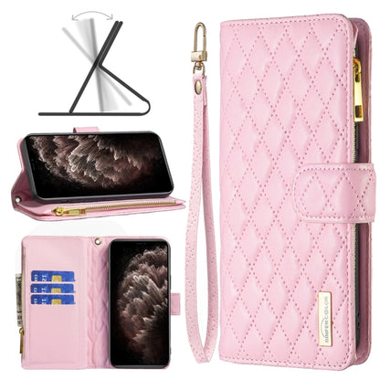 Diamond Lattice Zipper Wallet Leather Flip Phone Case, For iPhone SE 2022 / SE 2020 / 7 / 8, For iPhone 7 Plus / 8 Plus, For iPhone 11 Pro Max