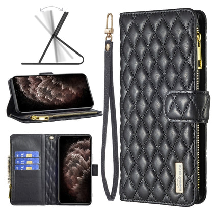 Diamond Lattice Zipper Wallet Leather Flip Phone Case, For iPhone SE 2022 / SE 2020 / 7 / 8, For iPhone 7 Plus / 8 Plus, For iPhone 11 Pro Max