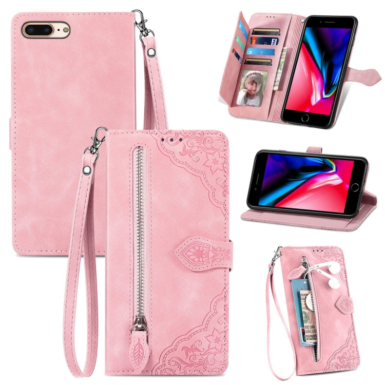 Embossed Flower Shockproof Leather Phone Case, For iPhone SE 2022 / SE 2020 / 8 / 7, For iPhone 8 Plus / 7 Plus