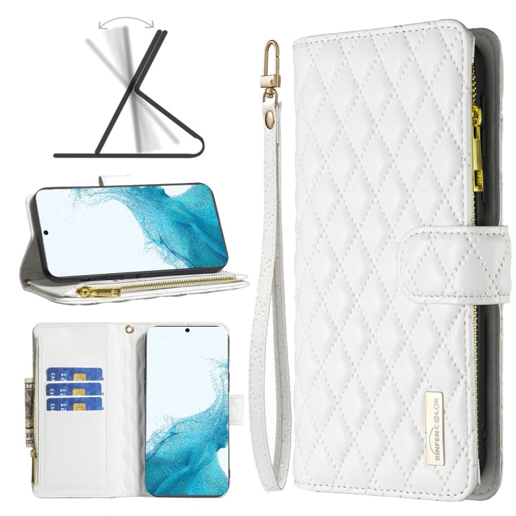 Diamond Lattice Zipper Wallet Leather Flip Phone Case, For Samsung Galaxy S22 5G, For Samsung Galaxy S22+ 5G, For Samsung Galaxy S22 Ultra 5G, For Samsung Galaxy S21 5G, For Samsung Galaxy S21+ 5G, For Samsung Galaxy S21 Ultra 5G                       ...