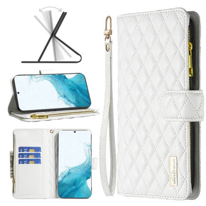 Diamond Lattice Zipper Wallet Leather Flip Phone Case, For Samsung Galaxy S22 5G, For Samsung Galaxy S22+ 5G, For Samsung Galaxy S22 Ultra 5G, For Samsung Galaxy S21 5G, For Samsung Galaxy S21+ 5G, For Samsung Galaxy S21 Ultra 5G                       ...
