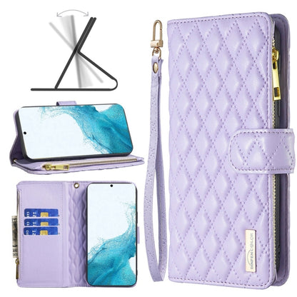 Diamond Lattice Zipper Wallet Leather Flip Phone Case, For Samsung Galaxy S22 5G, For Samsung Galaxy S22+ 5G, For Samsung Galaxy S22 Ultra 5G, For Samsung Galaxy S21 5G, For Samsung Galaxy S21+ 5G, For Samsung Galaxy S21 Ultra 5G                       ...