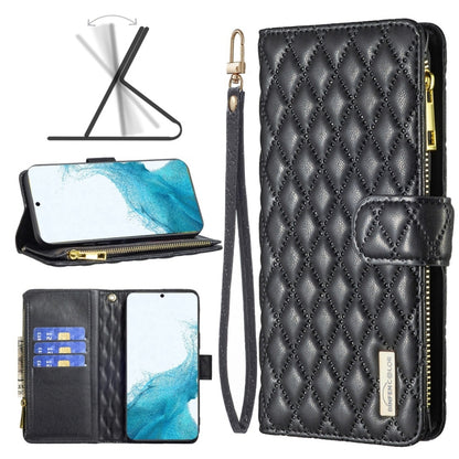 Diamond Lattice Zipper Wallet Leather Flip Phone Case, For Samsung Galaxy S22 5G, For Samsung Galaxy S22+ 5G, For Samsung Galaxy S22 Ultra 5G, For Samsung Galaxy S21 5G, For Samsung Galaxy S21+ 5G, For Samsung Galaxy S21 Ultra 5G                       ...