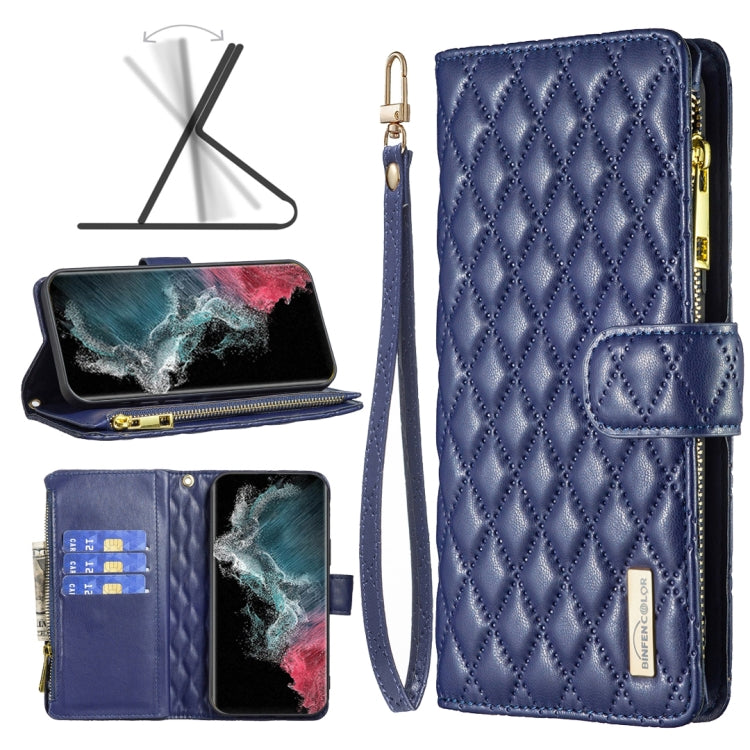 Diamond Lattice Zipper Wallet Leather Flip Phone Case, For Samsung Galaxy S22 5G, For Samsung Galaxy S22+ 5G, For Samsung Galaxy S22 Ultra 5G, For Samsung Galaxy S21 5G, For Samsung Galaxy S21+ 5G, For Samsung Galaxy S21 Ultra 5G                       ...
