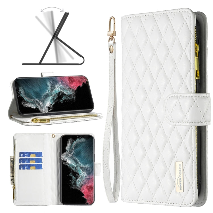 Diamond Lattice Zipper Wallet Leather Flip Phone Case, For Samsung Galaxy S22 5G, For Samsung Galaxy S22+ 5G, For Samsung Galaxy S22 Ultra 5G, For Samsung Galaxy S21 5G, For Samsung Galaxy S21+ 5G, For Samsung Galaxy S21 Ultra 5G                       ...