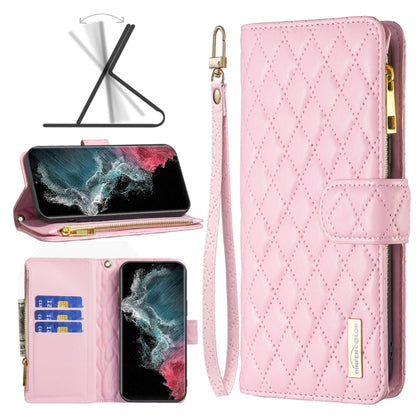 Diamond Lattice Zipper Wallet Leather Flip Phone Case, For Samsung Galaxy S22 5G, For Samsung Galaxy S22+ 5G, For Samsung Galaxy S22 Ultra 5G, For Samsung Galaxy S21 5G, For Samsung Galaxy S21+ 5G, For Samsung Galaxy S21 Ultra 5G                       ...