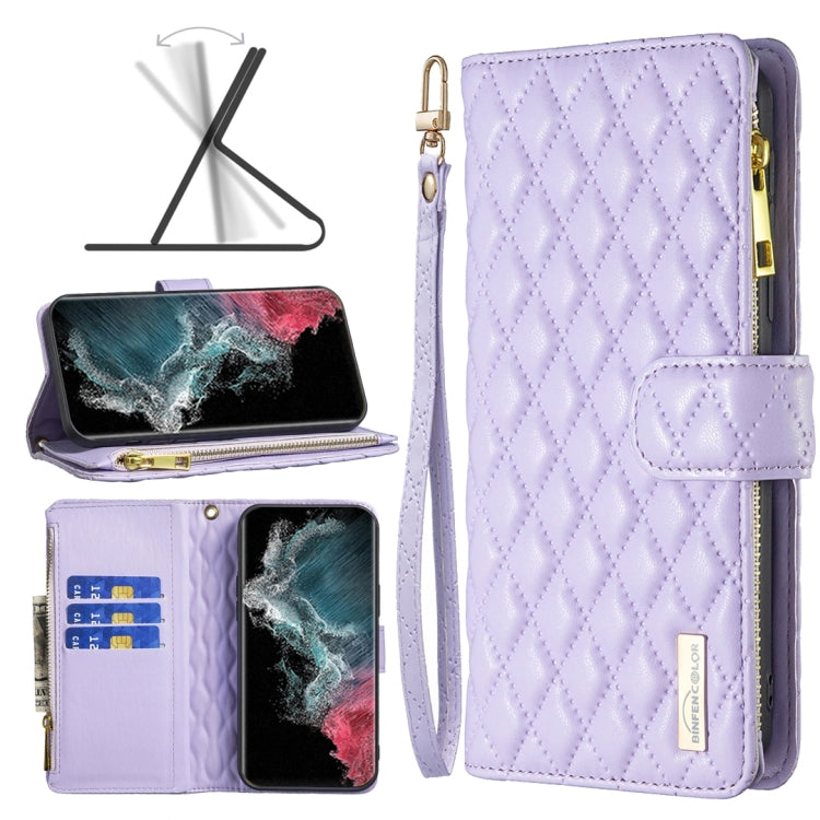 Diamond Lattice Zipper Wallet Leather Flip Phone Case, For Samsung Galaxy S22 5G, For Samsung Galaxy S22+ 5G, For Samsung Galaxy S22 Ultra 5G, For Samsung Galaxy S21 5G, For Samsung Galaxy S21+ 5G, For Samsung Galaxy S21 Ultra 5G                       ...