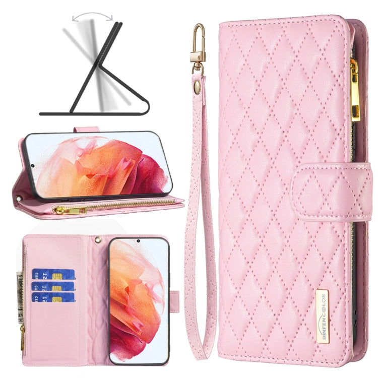 Diamond Lattice Zipper Wallet Leather Flip Phone Case, For Samsung Galaxy S22 5G, For Samsung Galaxy S22+ 5G, For Samsung Galaxy S22 Ultra 5G, For Samsung Galaxy S21 5G, For Samsung Galaxy S21+ 5G, For Samsung Galaxy S21 Ultra 5G                       ...
