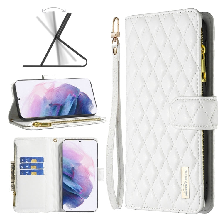 Diamond Lattice Zipper Wallet Leather Flip Phone Case, For Samsung Galaxy S22 5G, For Samsung Galaxy S22+ 5G, For Samsung Galaxy S22 Ultra 5G, For Samsung Galaxy S21 5G, For Samsung Galaxy S21+ 5G, For Samsung Galaxy S21 Ultra 5G                       ...