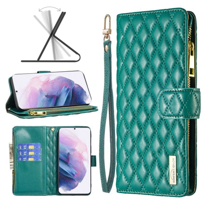 Diamond Lattice Zipper Wallet Leather Flip Phone Case, For Samsung Galaxy S22 5G, For Samsung Galaxy S22+ 5G, For Samsung Galaxy S22 Ultra 5G, For Samsung Galaxy S21 5G, For Samsung Galaxy S21+ 5G, For Samsung Galaxy S21 Ultra 5G                       ...