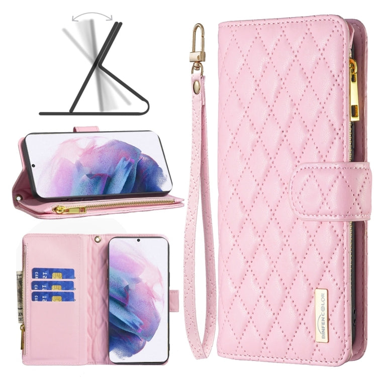 Diamond Lattice Zipper Wallet Leather Flip Phone Case, For Samsung Galaxy S22 5G, For Samsung Galaxy S22+ 5G, For Samsung Galaxy S22 Ultra 5G, For Samsung Galaxy S21 5G, For Samsung Galaxy S21+ 5G, For Samsung Galaxy S21 Ultra 5G                       ...