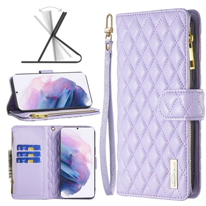 Diamond Lattice Zipper Wallet Leather Flip Phone Case, For Samsung Galaxy S22 5G, For Samsung Galaxy S22+ 5G, For Samsung Galaxy S22 Ultra 5G, For Samsung Galaxy S21 5G, For Samsung Galaxy S21+ 5G, For Samsung Galaxy S21 Ultra 5G                       ...