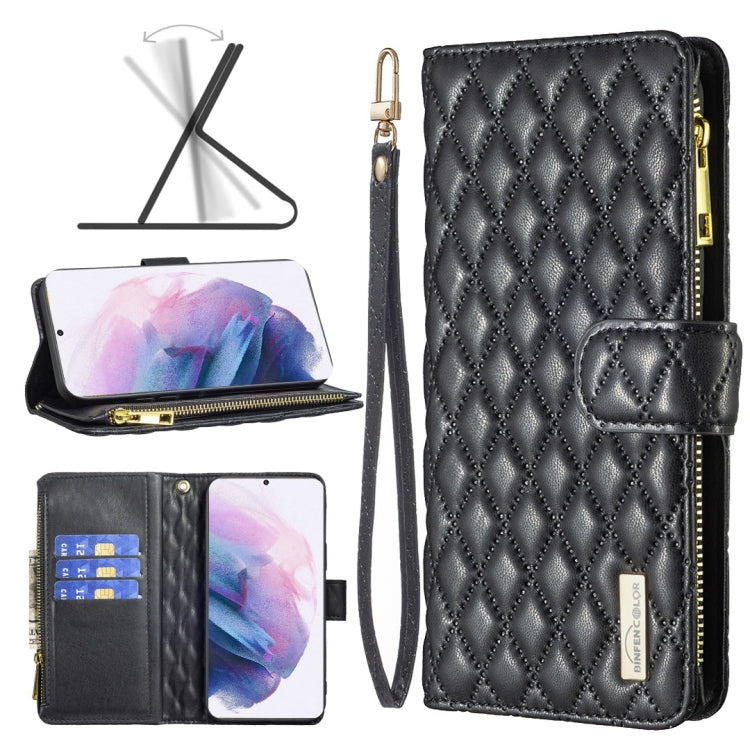 Diamond Lattice Zipper Wallet Leather Flip Phone Case, For Samsung Galaxy S22 5G, For Samsung Galaxy S22+ 5G, For Samsung Galaxy S22 Ultra 5G, For Samsung Galaxy S21 5G, For Samsung Galaxy S21+ 5G, For Samsung Galaxy S21 Ultra 5G                       ...
