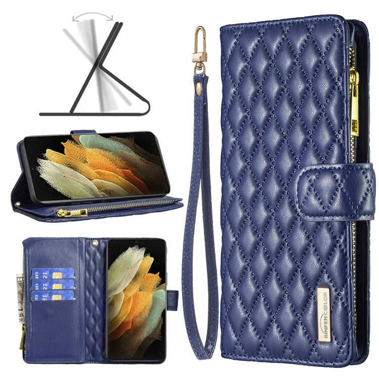 Diamond Lattice Zipper Wallet Leather Flip Phone Case, For Samsung Galaxy S22 5G, For Samsung Galaxy S22+ 5G, For Samsung Galaxy S22 Ultra 5G, For Samsung Galaxy S21 5G, For Samsung Galaxy S21+ 5G, For Samsung Galaxy S21 Ultra 5G                       ...