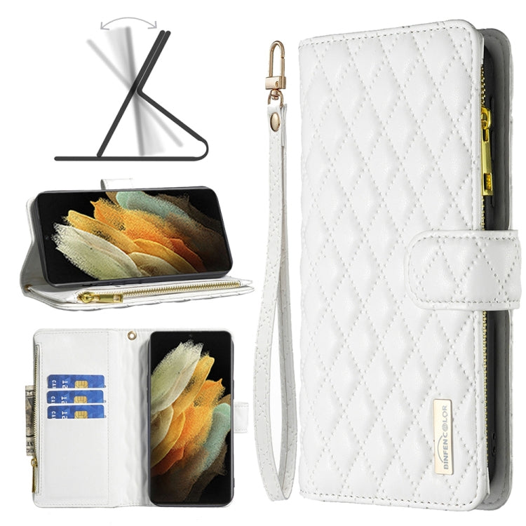 Diamond Lattice Zipper Wallet Leather Flip Phone Case, For Samsung Galaxy S22 5G, For Samsung Galaxy S22+ 5G, For Samsung Galaxy S22 Ultra 5G, For Samsung Galaxy S21 5G, For Samsung Galaxy S21+ 5G, For Samsung Galaxy S21 Ultra 5G                       ...