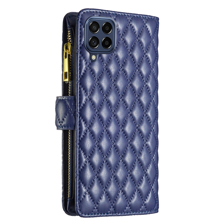 Diamond Lattice Zipper Wallet Leather Flip Phone Case, For Samsung Galaxy M53 5G