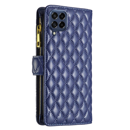 Diamond Lattice Zipper Wallet Leather Flip Phone Case, For Samsung Galaxy M53 5G