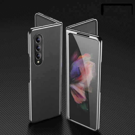Plating Leather Phone Case, For Samsung Galaxy Z Fold4