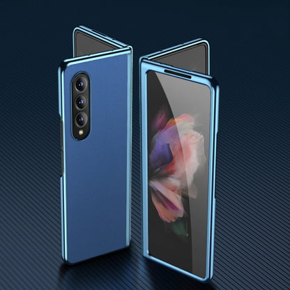 Plating Leather Phone Case, For Samsung Galaxy Z Fold4