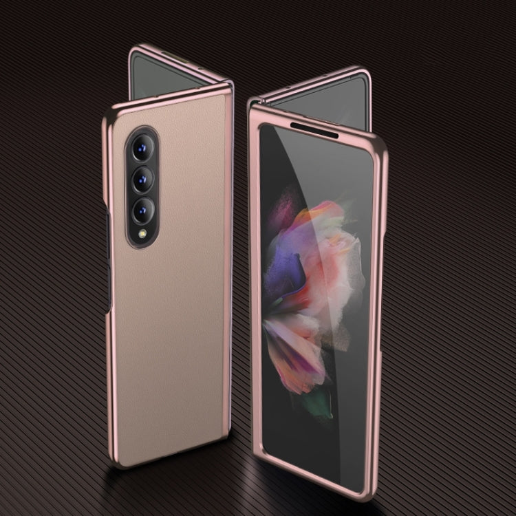 Plating Leather Phone Case, For Samsung Galaxy Z Fold4