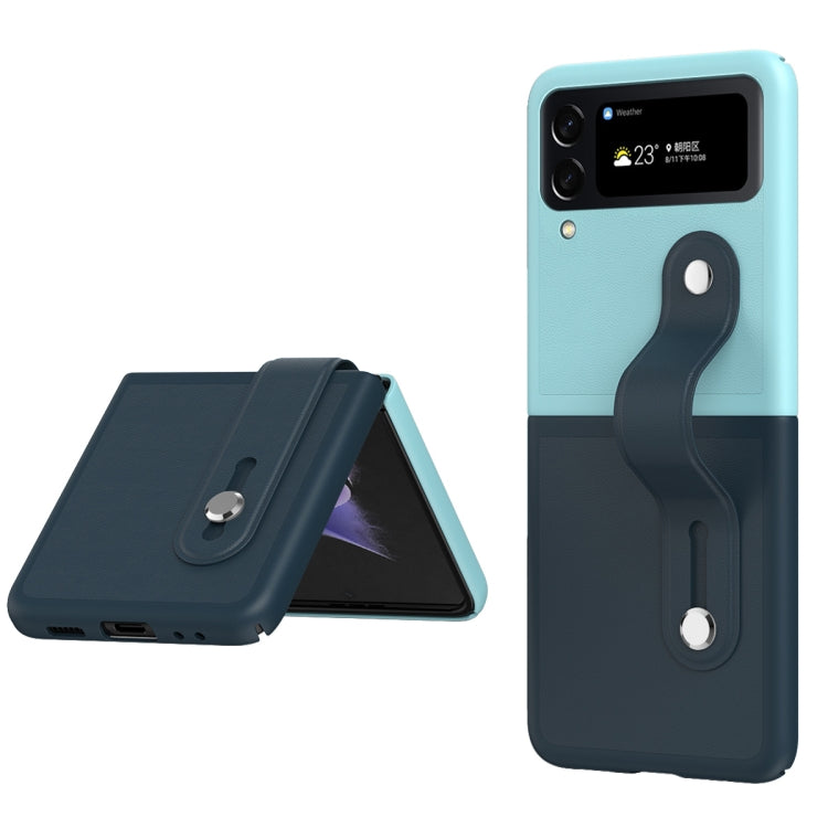 Skin Contrast Wristband Folding Phone Case, For Samsung Galaxy Z Flip4