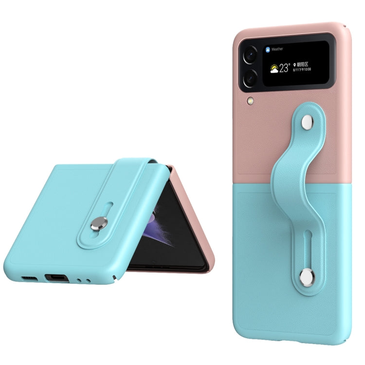 Skin Contrast Wristband Folding Phone Case, For Samsung Galaxy Z Flip4