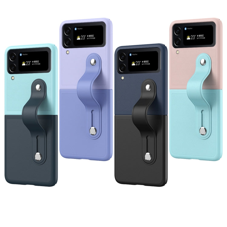 Skin Contrast Wristband Folding Phone Case, For Samsung Galaxy Z Flip4
