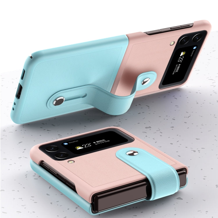 Skin Contrast Wristband Folding Phone Case, For Samsung Galaxy Z Flip4