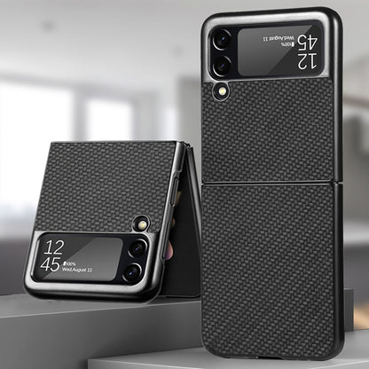 Fiber Texture Fold Shockproof Phone Case, For Samsung Galaxy Z Flip4