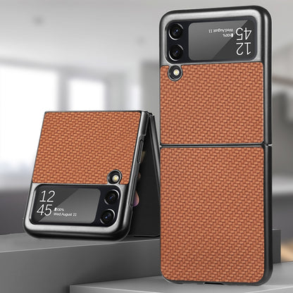 Fiber Texture Fold Shockproof Phone Case, For Samsung Galaxy Z Flip4
