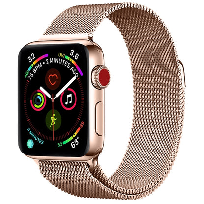 Milanese Stainless Steel Watch Band For Apple Watch Series, 7 45mm / 6&SE&5&4 44mm / 3&2&1 42mm, 7 41mm / 6&SE&5&4 40mm / 3&2&1 38mm