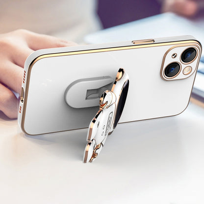 Plating Astronaut Holder Phone Case, For iPhone 13 Pro Max, For iPhone 13 Pro, For iPhone 13, For iPhone 13 mini, For iPhone 12 Pro Max