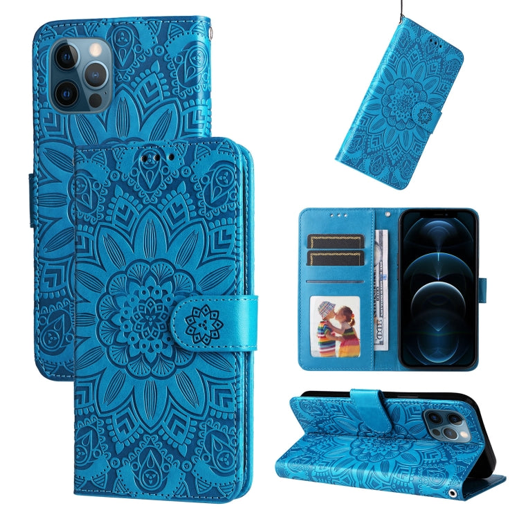 Embossed Sunflower Leather Phone Case, For iPhone 11 Pro Max, For iPhone X / XS, For iPhone XR, For iPhone XS Max, For iPhone SE 2022 / SE 2020 / 7 / 8, For iPhone 7 Plus / 8 Plus
