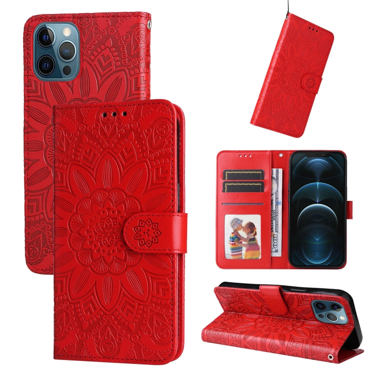 Embossed Sunflower Leather Phone Case, For iPhone 11 Pro Max, For iPhone X / XS, For iPhone XR, For iPhone XS Max, For iPhone SE 2022 / SE 2020 / 7 / 8, For iPhone 7 Plus / 8 Plus
