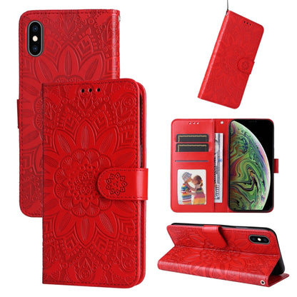Embossed Sunflower Leather Phone Case, For iPhone 11 Pro Max, For iPhone X / XS, For iPhone XR, For iPhone XS Max, For iPhone SE 2022 / SE 2020 / 7 / 8, For iPhone 7 Plus / 8 Plus