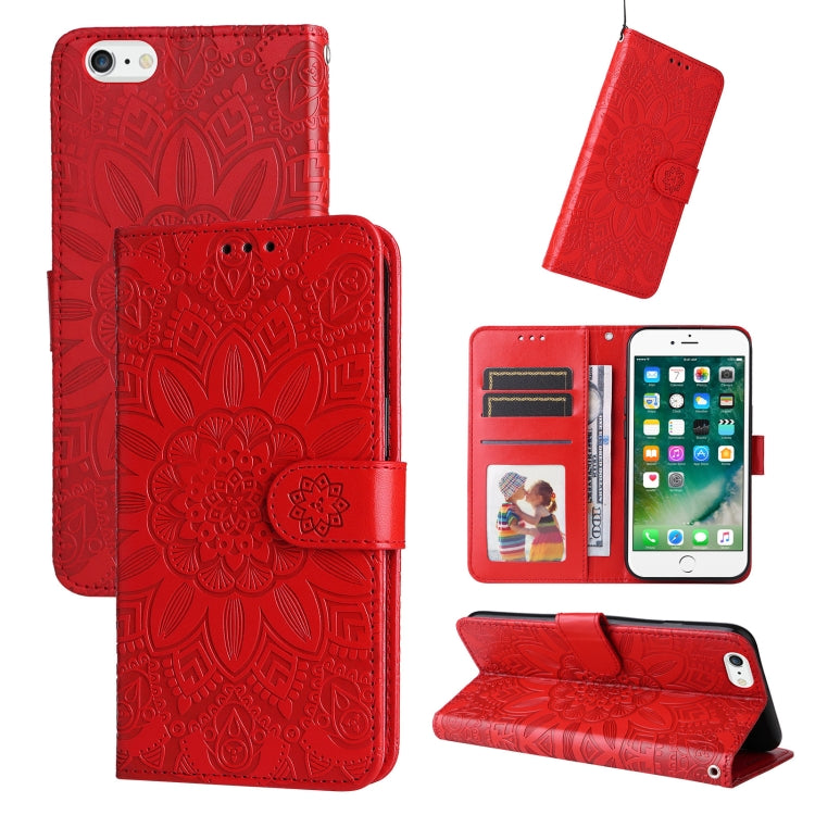 Embossed Sunflower Leather Phone Case, For iPhone 11 Pro Max, For iPhone X / XS, For iPhone XR, For iPhone XS Max, For iPhone SE 2022 / SE 2020 / 7 / 8, For iPhone 7 Plus / 8 Plus