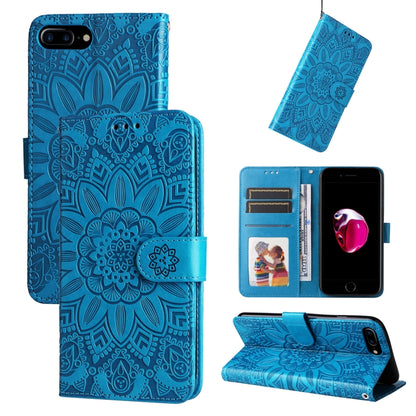 Embossed Sunflower Leather Phone Case, For iPhone 11 Pro Max, For iPhone X / XS, For iPhone XR, For iPhone XS Max, For iPhone SE 2022 / SE 2020 / 7 / 8, For iPhone 7 Plus / 8 Plus