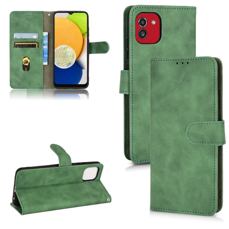 Skin Feel Magnetic Flip Leather Phone Case, For Samsung Galaxy A03 166mm