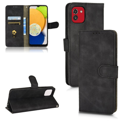 Skin Feel Magnetic Flip Leather Phone Case, For Samsung Galaxy A03 166mm