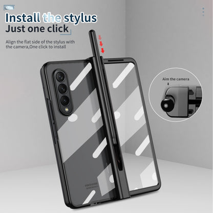 Full Body Integrated Electroplating Hinge Phone Case with Pen Slot, For Samsung Galaxy Z Fold4