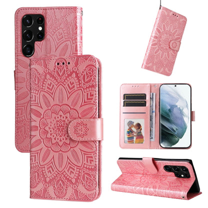 Embossed Sunflower Leather Phone Case, For Samsung Galaxy S22 5G, For Samsung Galaxy S22+ 5G, For Samsung Galaxy S22 Ultra 5G, For Samsung Galaxy S21 5G, For Samsung Galaxy S21+ 5G, For Samsung Galaxy S21 Ultra 5G, For Samsung Galaxy S21 FE 5G         ...